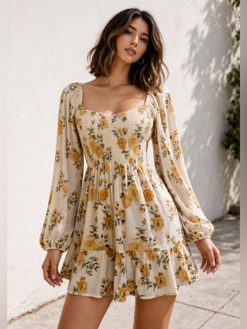 Vine & Valley Floral Smocked Mini Dress XS
Cottagecore Boho